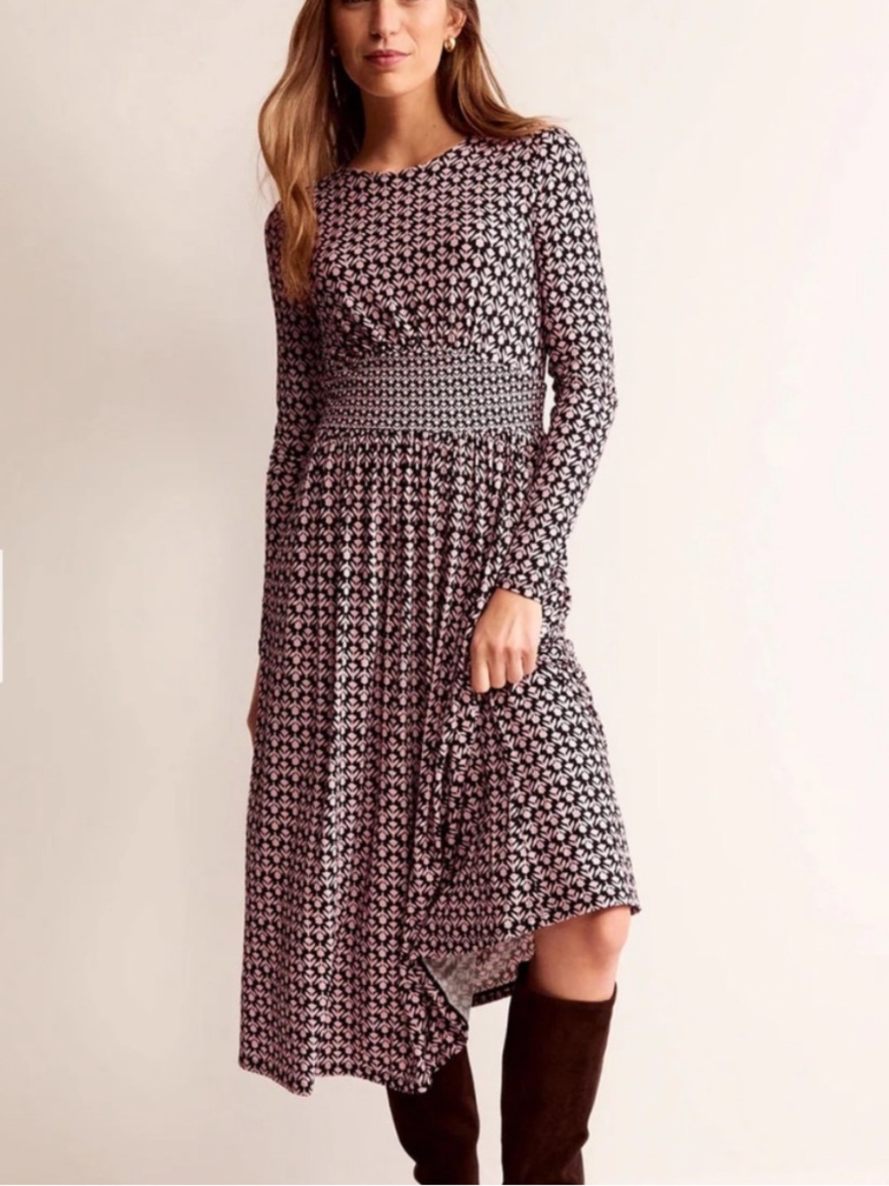 Boden Thea Long Sleeve Midi Dress. Size: 8